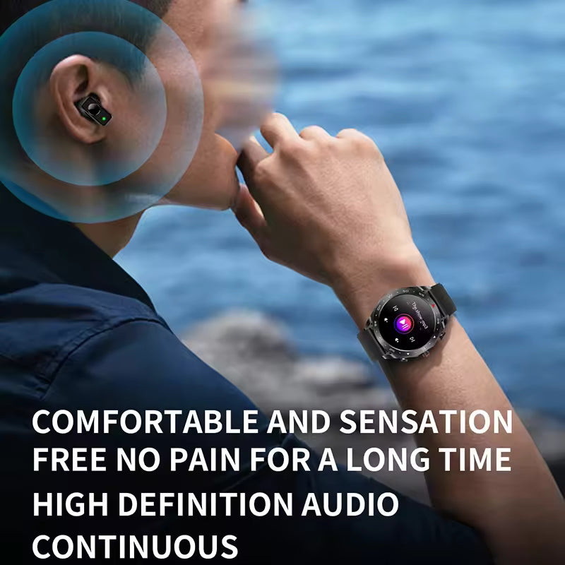 Smart Watch TWS 2-in-1 Bluetooth Earphones With Built-in Speaker HIFI 9D Sound Quality Health And Exercise Monitoring
