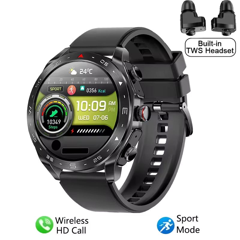 Smart Watch TWS 2-in-1 Bluetooth Earphones With Built-in Speaker HIFI 9D Sound Quality Health And Exercise Monitoring